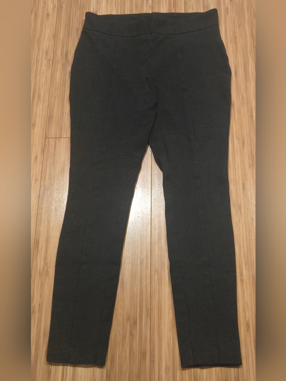 Hilary Radley Dark Gray Ribbed Ponte Pants